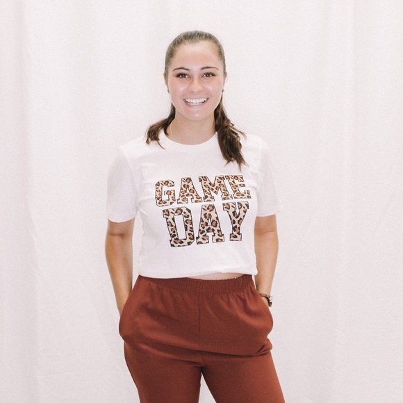 LEOPARD PRINT GAME DAY GRAPHIC TEE NWT - Picture 2 of 5